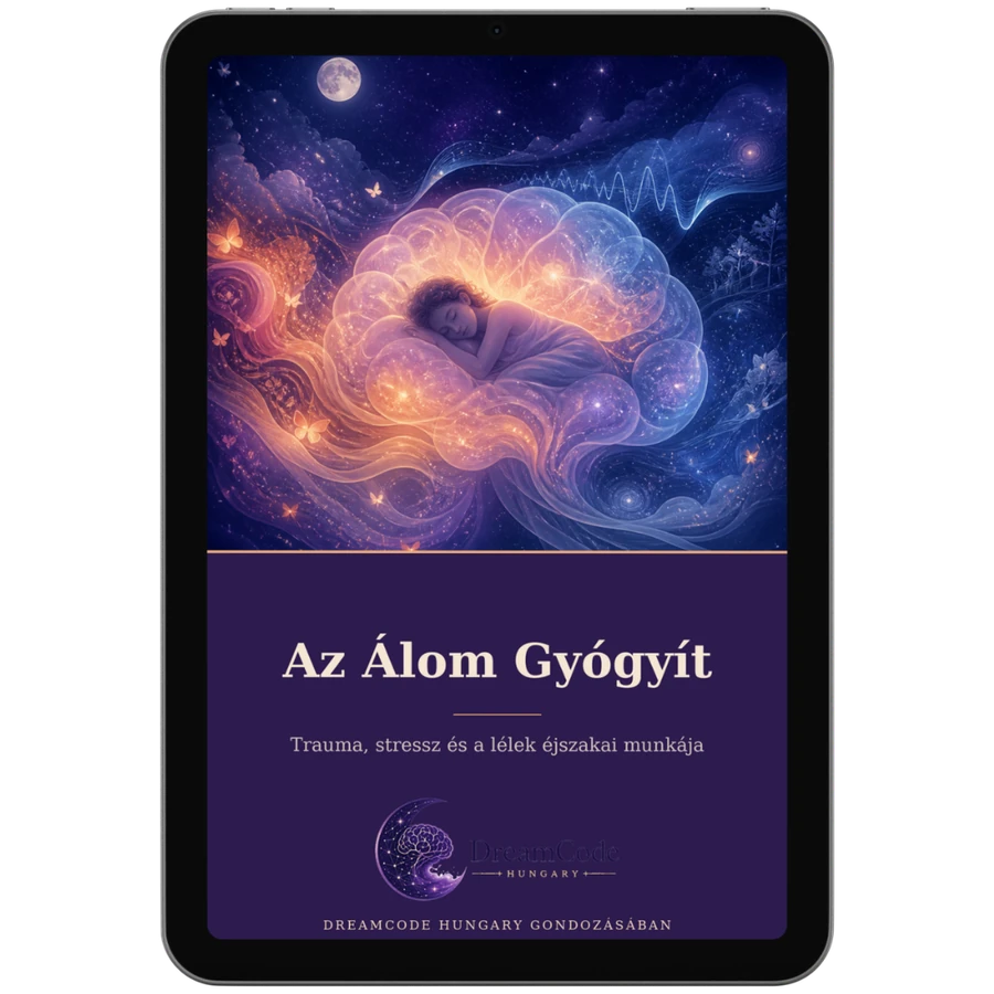 Az Álom Gyógyít – Trauma, stressz és a lélek éjszakai munkája digitális termékkép táblagépen